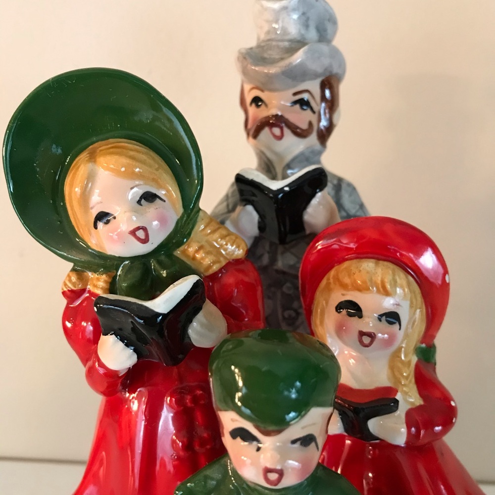 Vintage Ceramic Christmas Decor - caroling family